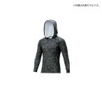 シマノ　IN-062Q SUN PROTECTION ロングスリーブフーディシャツ ブラックダックカモ S / シャツ アンダーウェア 吸水速乾 UVカット フード付き