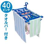洗濯ハンガー EX2 タオルで隠し干しハンガー 折りたたみ式 ジャンボ ピンチ40個付き