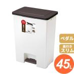 ごみ箱 エバン R 防臭ペダルペール 45L ワイド ブラウン ｜ ダストボックス ペダル キッチンペール 防臭