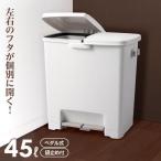 ごみ箱 分別ペダルツイン 45L ホワイト ｜ ダストボックス 分別 ツインペダル キッチンペール 45リットル 白 台所 おしゃれ 室内用