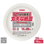 紙皿 ストロングプレート 26cm 10枚入 P2610STN ｜ 使い捨て プレート 大きい レンジ対応 耐水 耐油 丈夫 簡易食器 大皿 深め バ