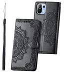 ショッピングmi 11 lite 5g RuiMi FOR Xiaomi Mi 11 Lite 5G 対応 手帳型 純色 【全6色】 花柄 ケース 横開