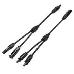 送料無料コネクター分岐ソーラーパネル用Y字型並列用MC4用ソーラーパネルコネクター耐老化性UV耐久防水防塵（オス/メス）黒