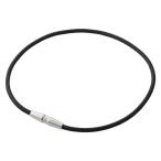 ショッピングチタン ファイテン(phiten) ネックレス RAKUWA ネックX50 AG ローレット (ブラック/ブラック、ブラック/メ