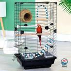 鳥籠 鳥かご インコ 大型 複数飼い 豪華 大きい 鳥小屋 スタンド付きバードケージ ブランコ付き フルハウス ペット用品 透明アクリルパネル セキセイイ