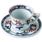 有田焼 亮秀窯 鉄仙花紋 コーヒー碗皿 ギフト 母の日 父の日 お祝い お返し 結婚祝 新築祝