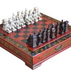 クラシック中国テラコッタ戦士木製チェス盤パズル