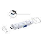 【並行輸入品】USBマルチカードリーダー USB2.0 microUSB TypeC対応 伸縮変形タイプ 《ホワイト》(定形外郵便、送料別商品)