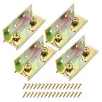 【並行輸入品】ベッドレールブラケット 4個セット ベッド用金具 防錆 ねじ付き 木製家具 補修 組立 固定 DIY 家具修理(ゆうパケット、送料別商品)