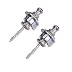 【並行輸入品】ギター ストラップ ロックピン 《シルバー》 2個セット 落下防止(定形外郵便、送料別商品)