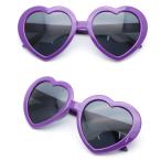 【並行輸入品】面白サングラス UVカット ハートサングラス 《パープル》(定形外郵便、送料別商品)