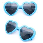 【並行輸入品】面白サングラス UVカット ハートサングラス 《ライトブルー》(定形外郵便、送料別商品)