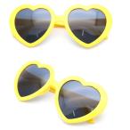 【並行輸入品】面白サングラス UVカット ハートサングラス 《イエロー》(定形外郵便、送料別商品)