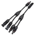 【並行輸入品】ソーラーパネル用 Y字型 並列用 MC4用 接続ケーブル用 コネクター 《オスメスセット》(ゆうパケット、送料別商品)