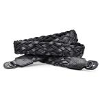 ショッピングストラップ 《新品アクセサリー》 Leica (ライカ) キャリングストラップ平編みレーヨン＆レザーブラック