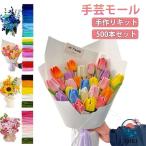 手芸 モール 500 本 セット チューリップ モールフラワー 作れる カラーモール 造花 材料 DIY 工作 花束 手作り キット 誕生日 敬老の日 プレゼント 手作り ギフ
