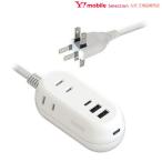 カシムラ AC-021 3AC4USB 2A+2C 24W 1.2m リバーシブル 自動識別 WH