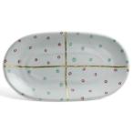 赤緑丸文小判中皿・古川章蔵《中皿