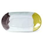 ショッピング皿 《定期販売》色絵小判中皿・黄紫・古川章蔵《中皿・23.0cm》