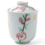 色絵：桃細蓋物・古川章蔵《蓋物・