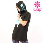 CLAP フィットネスウェア トップス クラップ フィットネス クラップウェア CLAP NYANKO HOODIE Tee ネコ クラップ フード付 レディース 半袖 ブランド クラップ