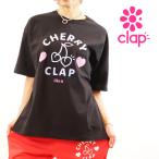 CLAP фитнес одежда tops k LAP фитнес k LAP одежда большой размер простой Logo звезда CHERRY BIG TEE большой Tk LAP t рубашка reti-