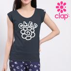 CLAP фитнес одежда tops k LAP фитнес k LAP одежда HANAMARU CLAP STRETCH TEE футболка короткий рукав простой стрейч цветок женский Blanc 