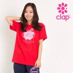 クラップ フィットネスウェア トップス レディース 半袖tシャツ BIG CLAPPLE TEE clap M/Lサイズ 2025 新作 ダンスウェア トレーニングウェア エクササイズ ジム