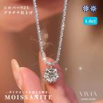 ネックレス モアサナイト レディース 大粒 プラチナ 仕上げ 1.0カラット 金属アレルギー対応 ノンアレルギー シルバー ホワイトデーお返し 母の日 豪華 ギフト