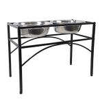 JPFASHIONING犬 食器 ペット食器スタンド 餌皿 猫 ペット食器台 ペット用食器 ペットダブボウルスタンド 犬食器ステンレス ペットボウル