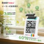 BaldrTherm デジタル温湿度計 日本限定 ソーラー温湿度計 省エネ 湿度計 温度計 快適度顔表示 壁掛け 卓上スタンド 高精度 大文字 電池付  熱中症 体調管理