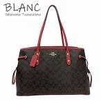 ショッピングシグネチャー コーチ ドローストリング キャリーオール シグネチャー トート PVC レザー レッド ブラウン F57842 トートバッグ COACH 横浜BLANC