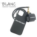  Balenciaga iPhone кейс iPhone12/13 660066 13MVM кожа черный AirPods PRO для кейс ремешок на шею есть Yokohama BLANC