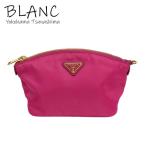  Prada нейлон сумка треугольник Logo розовый × Gold металлические принадлежности te Hsu to1N1856 косметичка PRADA Yokohama BLANC