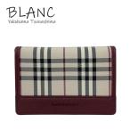  Burberry полный заслонка футляр для карточек чехол для пропуска парусина кожа tartan проверка BURBERRY Yokohama BLANC