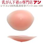 乳がん用 シリコン パッド 全摘用 ブラジャーに 日本製 乳首付き フルカップ型 乳癌 パット 術後下着に anne-5100