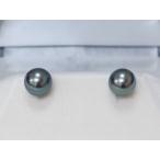 黒蝶真珠 黒真珠 10.5mm イヤリング/ピアス モスグリーン