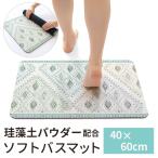 珪藻土入り ソフトバスマット 約40×60cm 単品 1枚 / アンカラ おしゃれ 上品 トルコ模様風 抗菌 防臭 吸水 速乾