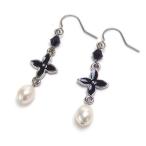 メール便ブラッククロスパールピアス...