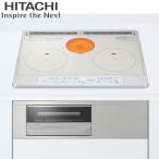 日立 IHクッキングヒーター HT-M60S 2口IHヒーター＋ラジエント 60cm 単相200V シルバートップ　水無し自動両面焼き