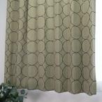 遮光カーテン 北欧 サークル柄 ブラウン 幅100cm×丈175cm2枚 日本製 プリーツが綺麗な形態安定加工