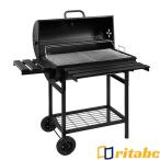 大型 バーベキューコンロチャコールグリル、ホームポータブルグリル BBQ コンロ キャンプ コンロ グリル コンロ 蓋付き 温度計付き キャスター付き 防塵 防水