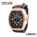 あすつく  ロベルトカヴァリ バイ フランクミュラー  roberto cavalli by FRANCK MULLER 腕時計 自動巻き RV1G207L0061 ブラックラバーベルト