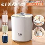 超音波式加湿器 大容量 加湿器 1200ml USB給電 ダブルミスト 効率的 卓上 乾燥対策 LEDライト付 静音 省エネ 安心安全 寝室 オフィス