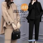 ショッピング卒業式 セットアップ 40代 セットアップ レディース 40代 パンツスーツ 春服 フォーマル 2点セット 卒業式 結婚式 セレモニースーツ 卒園式 入学式 通勤 ワイドパンツ 体型カバー