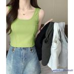 爆買 カップ付きタンクトップ ショート丈 夏服
