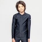  Nike унисекс Zip имеется длинный рукав Rush Guard NIKE 2026 год купальный костюм бассейн морская вода ... ребенок Kids черный UV cut плавание школьный купальник SS26