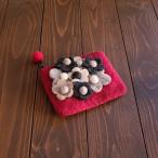 Yahoo! Yahoo!ショッピング(ヤフー ショッピング)［ポーチ］ネパールのフェルト花柄ポーチ　レッド　PaoLife＜ハセガワ＞