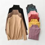 カットソー レディース ハイネック ボトルネック タートルネック トップス tシャツ 秋 冬 長袖 トップス 無地 インナー 大きいサイズ 送料無料
