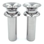 ステンレス 墓用花立て ツバ有 筒形44mm 一対2本セット